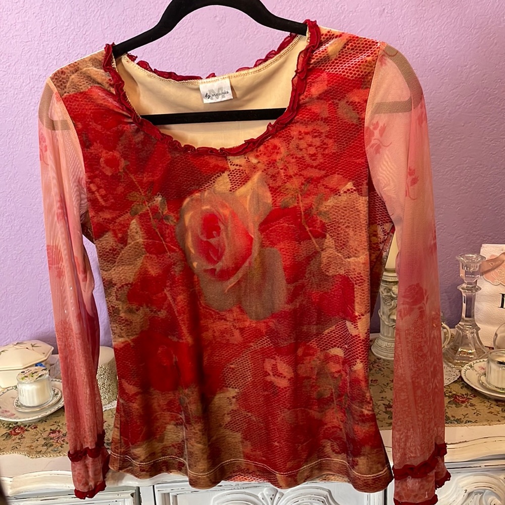 Vintage Mesh sleeve top by Maurice